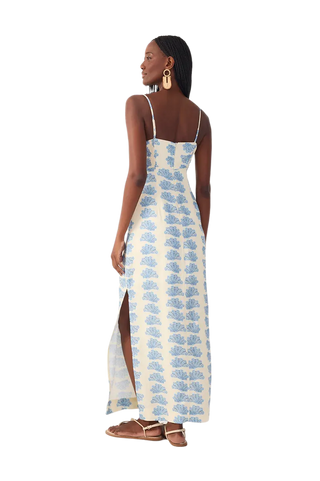 Off-white Aquarium Cut-out Sleeveless Linen Maxi Dress