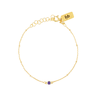 FYB Birthstone Bracelet - Gold/February