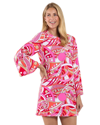 Renata Long Sleeve Dress-MOD Party Peony