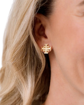 Jerusalem Cross Studs