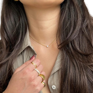 Lola Solitaire Sideways Pear Necklace