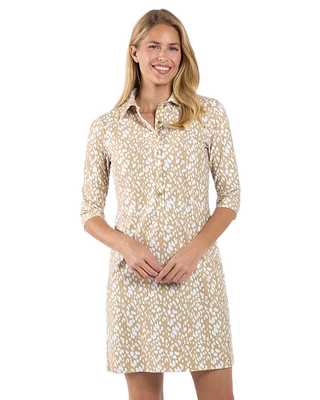 Susanna 3/4 Sleeve Dress-Antelope Sand
