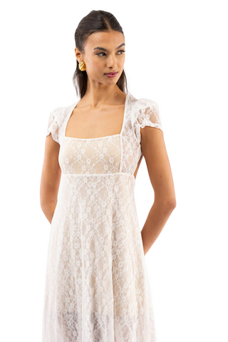 Meg Sheer White Dress