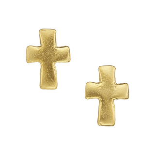 women's jewelry piece Small Cross Stud Earrings by SUSAN SHAW from Monkee's of Williamsburg
