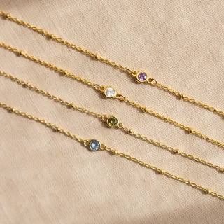 FYB Birthstone Necklace - Gold/January