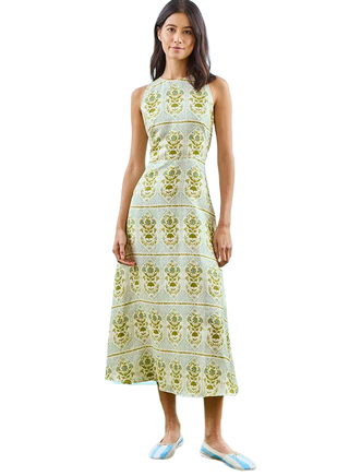 Faith Dress-Green Trellis