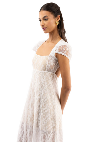 Meg Sheer White Dress