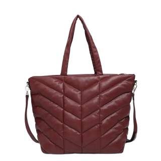 Brinley Quilted Chevron Tote w/ Shoulder Strap