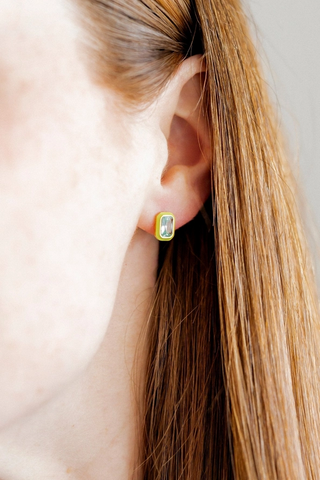 Whitney Lime Zest-Screwback Stud Earrings