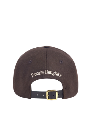 Wool Baseball Cap with Leather Strap