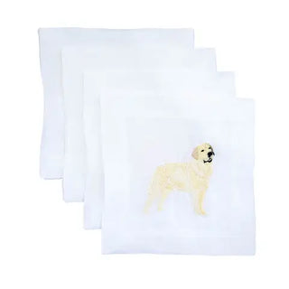 Linen Embroidered Cocktail Napkins
