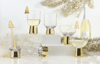 Mirrored Gold Tree Stir Sticks - Set of 4