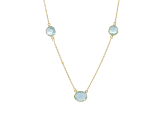 Gold Plated Blue Topaz Necklace