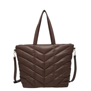 Brinley Quilted Chevron Tote w/ Shoulder Strap