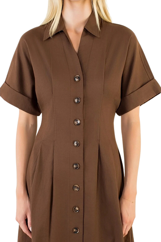 THML Short Sleeve Button Down Dress Monkee's of Willamsburg