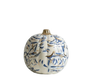 Zim Designs Blue Chinoiserie Abstract Hand painted Pumpkins: Large Monkee's of Willamsburg