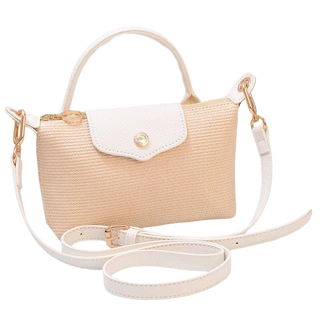 Lacey Straw Mini Crossbody Bag - White