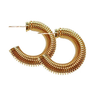 Gold Coil Minimalist Statement Hoop Earrings