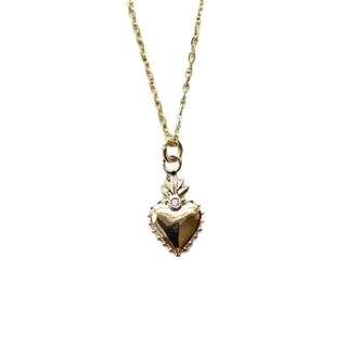 Flaming Heart Necklace Dainty Jewelry Gold Necklace
