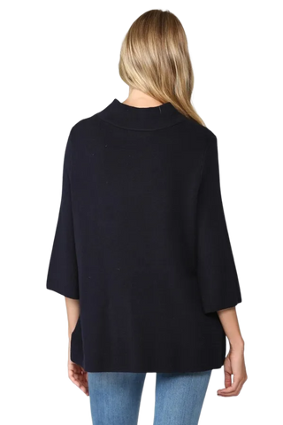 Mock Neck Pull Over Sweater/Bell Sleeve