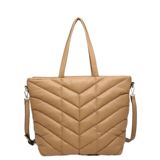 Brinley Quilted Chevron Tote w/ Shoulder Strap