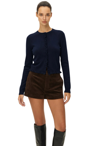 ELODIE Camille Ruffled Knit Cardigan Monkee's of Willamsburg