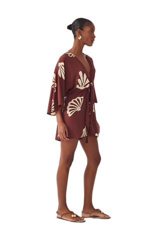 Brown Maritime Front Ties Romper