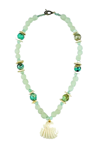 TWINE & TWIG Tribal Shell Necklace-Mixed Azul | Women's Jewelry | Monkee's of Williamsburg
