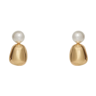 Gold Pebble Stud Earrings