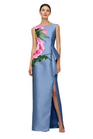 Luciana Column Gown Pearl Blue