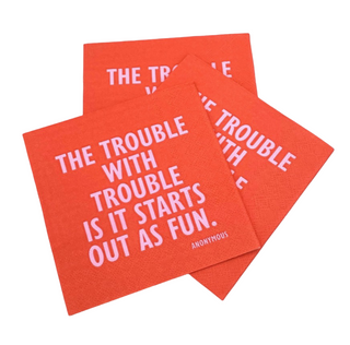 Festive Cocktail Funny Napkins | the Trouble with Trouble