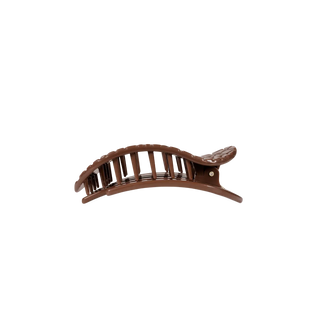 Brown Crocodile | Small | Flat Round Hair Clip