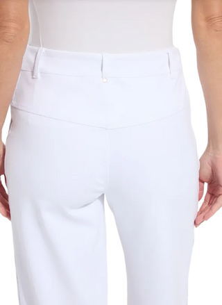 Willa Scallop Studded Crop Denim-White