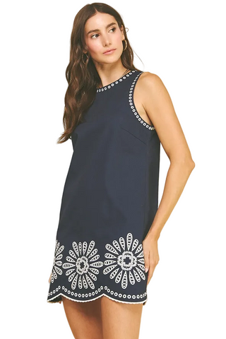 Floral Embroidered Mini Dress
