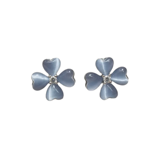 CAMILLA DOVEY Blue Floral Stud Earrings Monkee's of Willamsburg