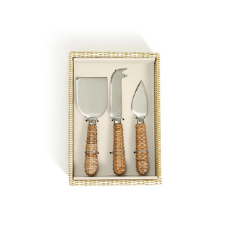 Wicker Weave Cheese Knives