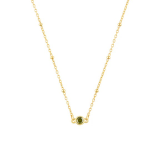 FYB Birthstone Necklace - Gold/August