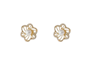 Elegant Floral Gemstone Drop Earrings