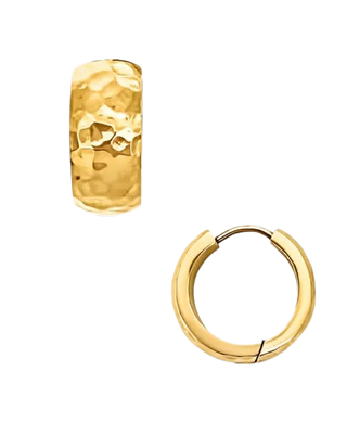 Brennan Hammered Huggie Hoop Earring