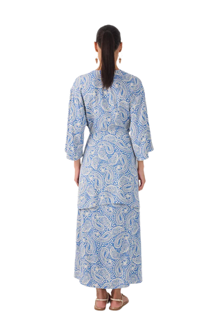 Serene Paisley Tie Front Maxi Dress
