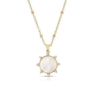 Circle and CZ Pendant Necklace
