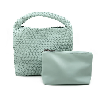 BC 2458 Mini Woven Hobo Bag Mint