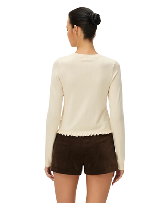 ELODIE Camille Ruffled Knit Cardigan Monkee's of Willamsburg