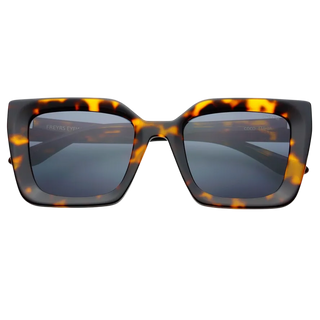 Coco Acetate Womens Square Sunglasses-Tortoise/Gray