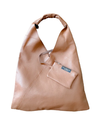 Large V Shoulder Bag - Brown