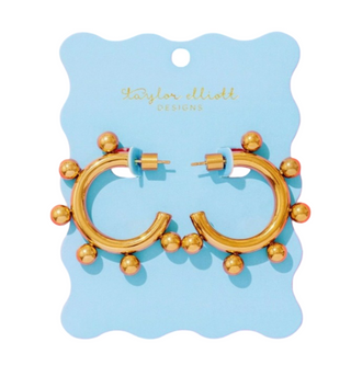 Hoop Earrings - Medium - Gold-Plated Balls - Naomi