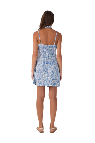 Blue paisley mini dress 