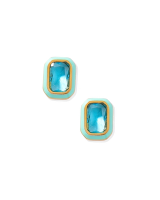 Whitney Aqua Dream-Screwback Stud Earrings