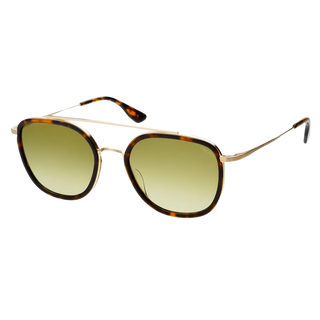Weston Acetate Round Unisex Sunglasses - Tortoise / Fade Green