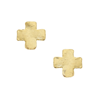 Mini Gold Square Cross Studs